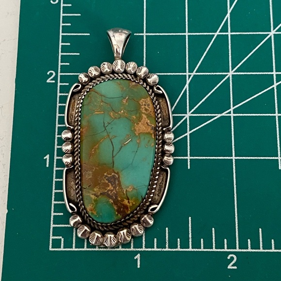 Vintage Navajo Lucille Ramone Royston Turquoise Pendant - Picture 3 of 4